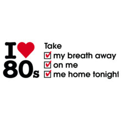 I love 80s ticks - TAKE - Mens Stencil Hoodie Design
