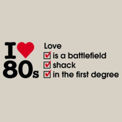 I love 80s ticks - LOVE - Womens Stencil Hood Design