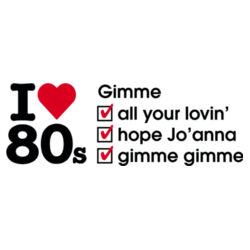 I love 80s ticks - GIMME - Mens Stencil Hoodie Design
